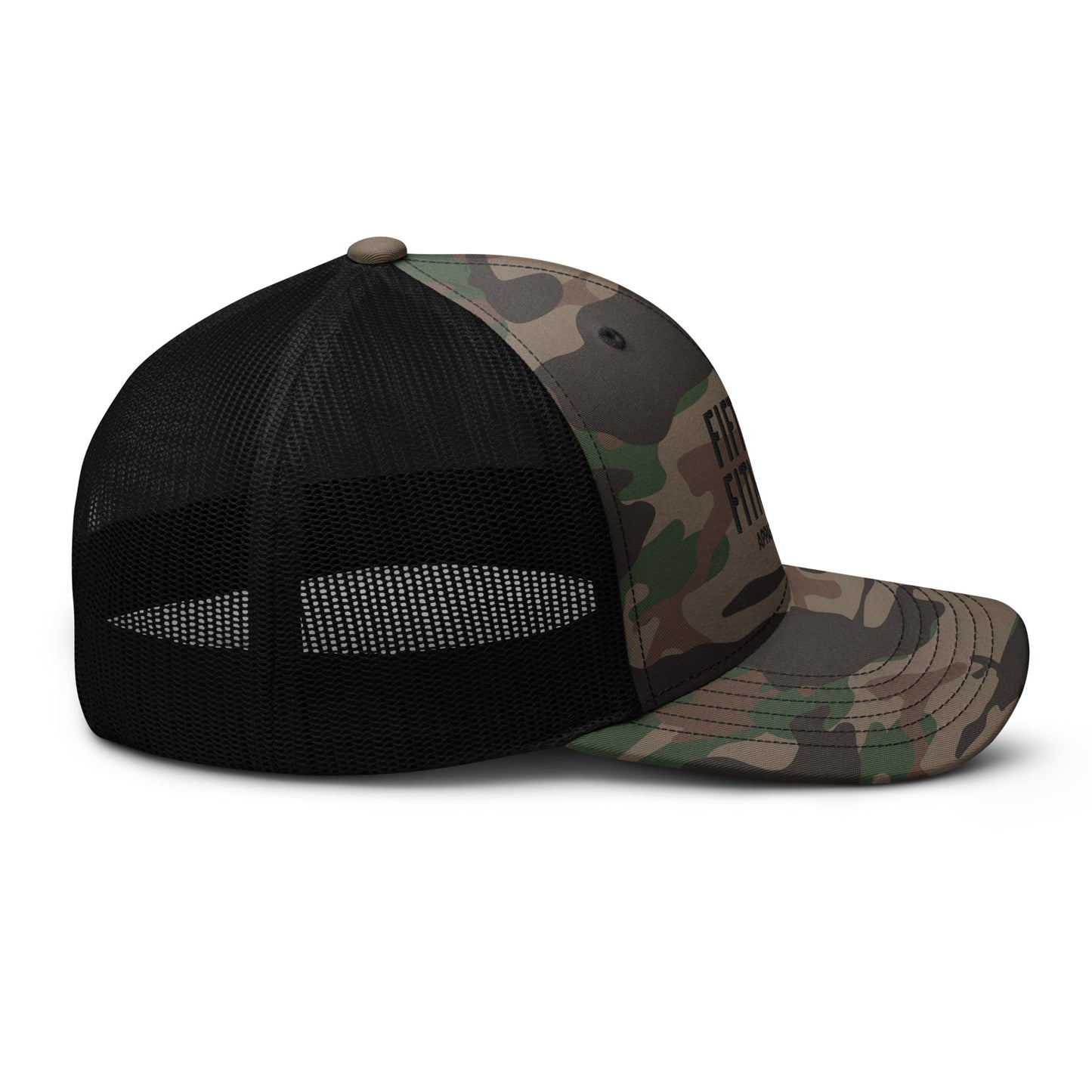 Camo Trucker Hat Black Logo