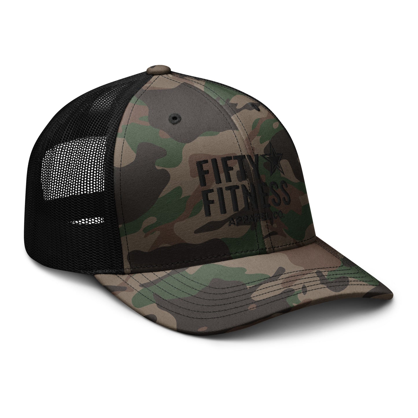 Camo Trucker Hat Black Logo