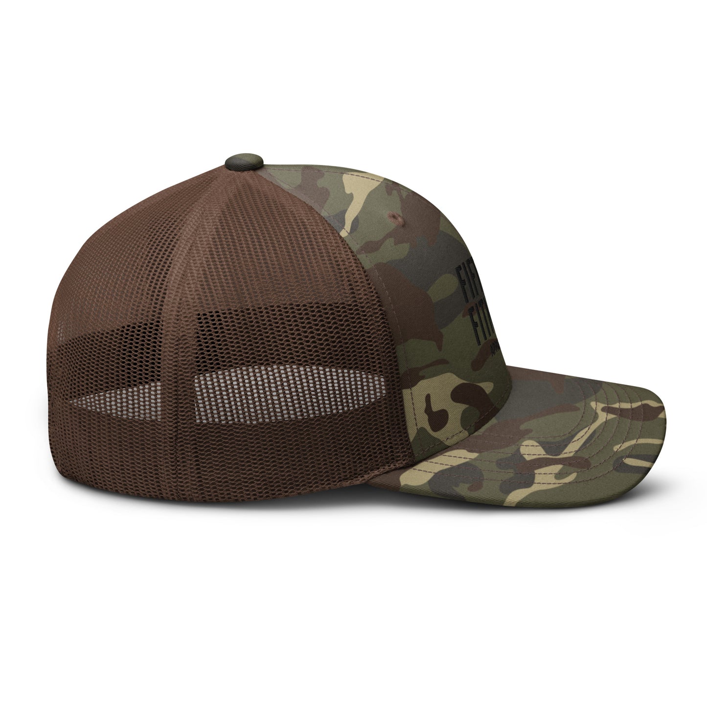 Camo Trucker Hat Black Logo