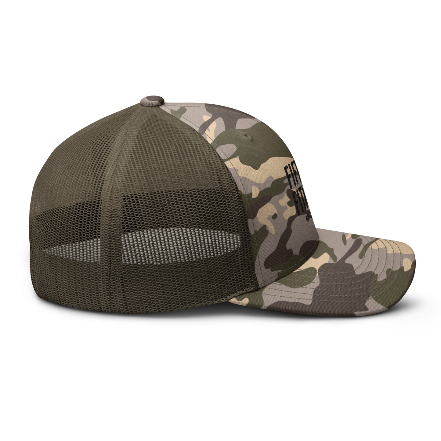 Camo Trucker Hat Black Logo