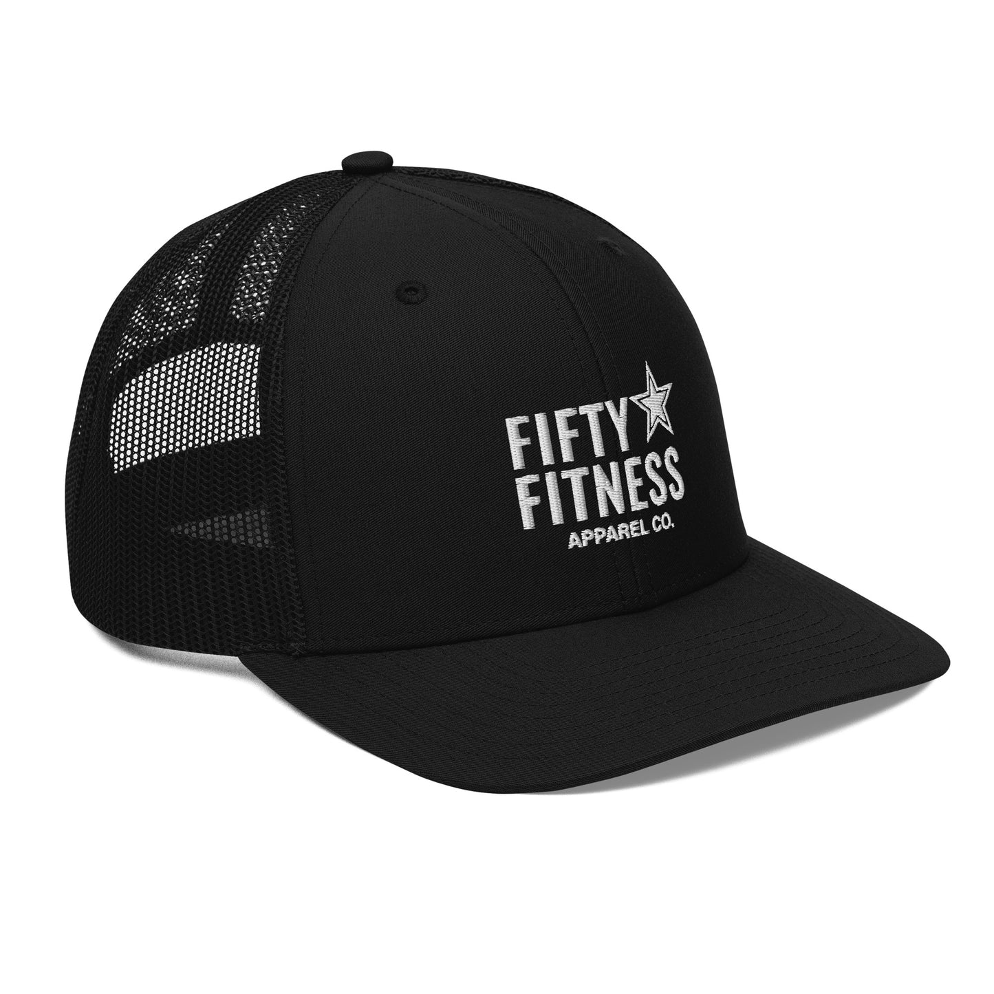 Black Trucker Hat White Logo