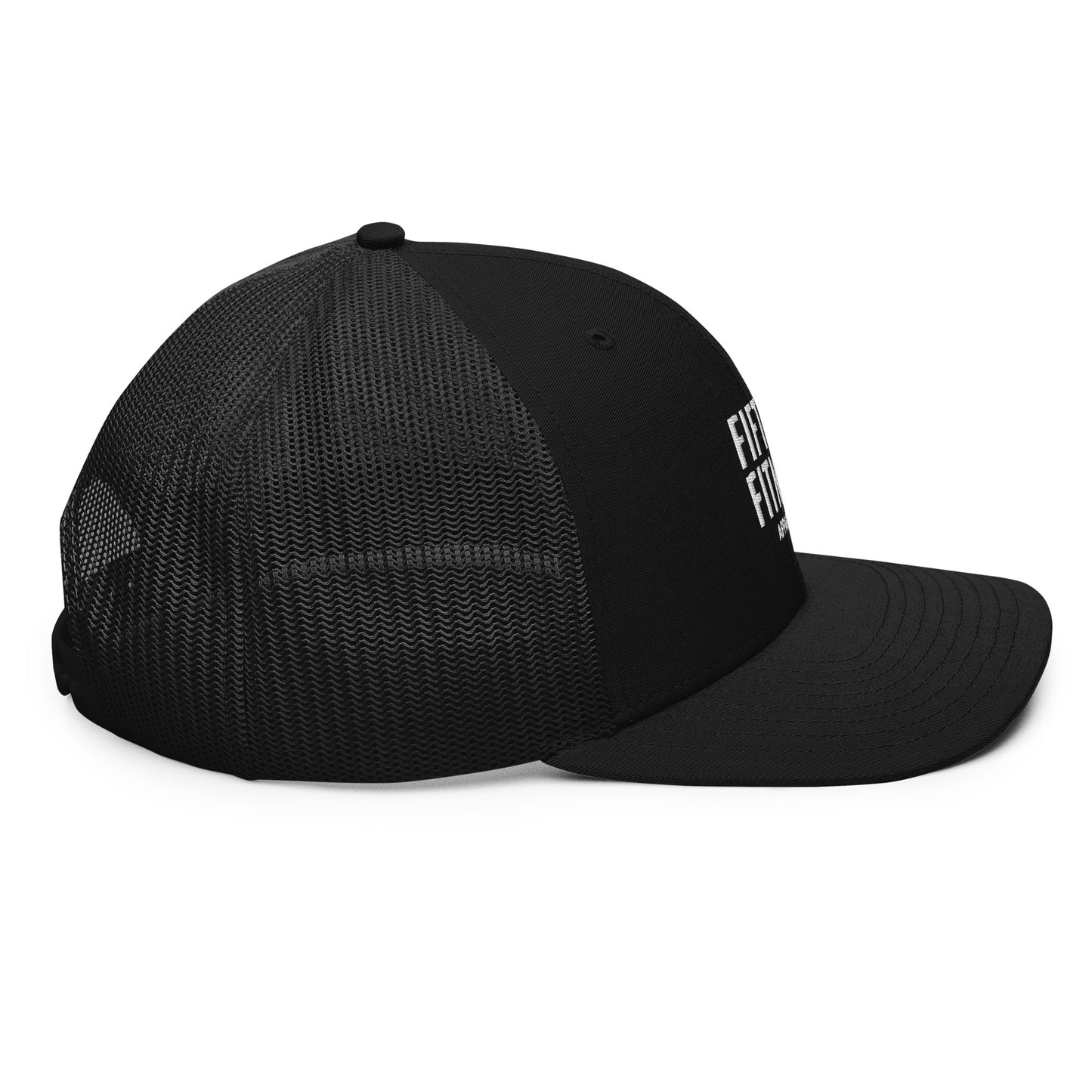 Black Trucker Hat White Logo