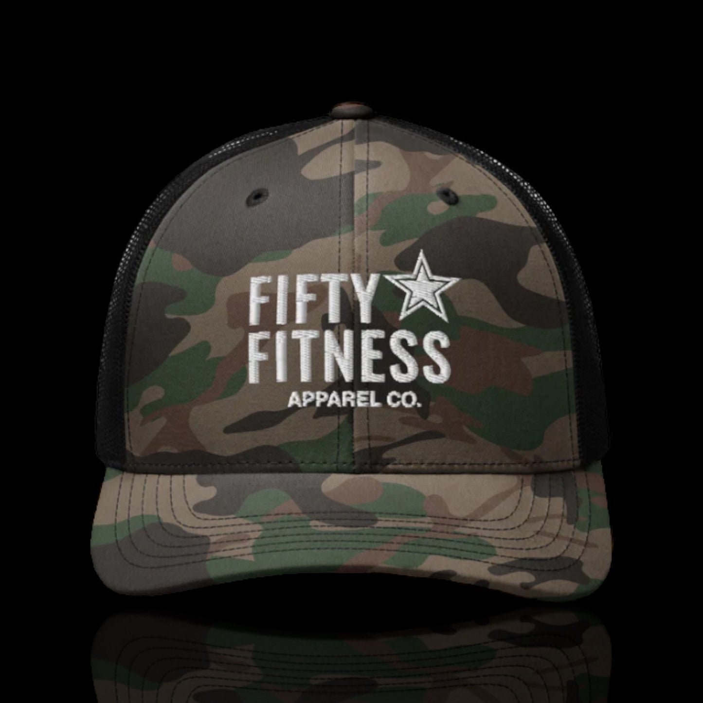 Camo Trucker Hat White Logo