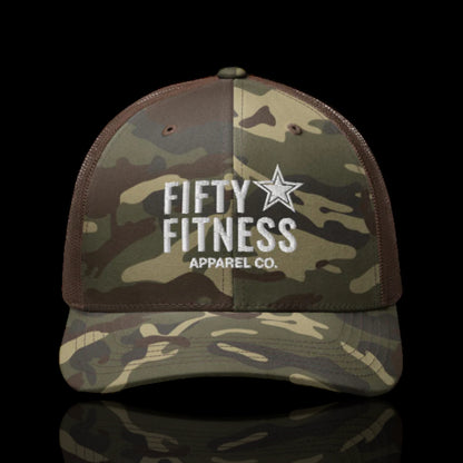 Camo Trucker Hat White Logo