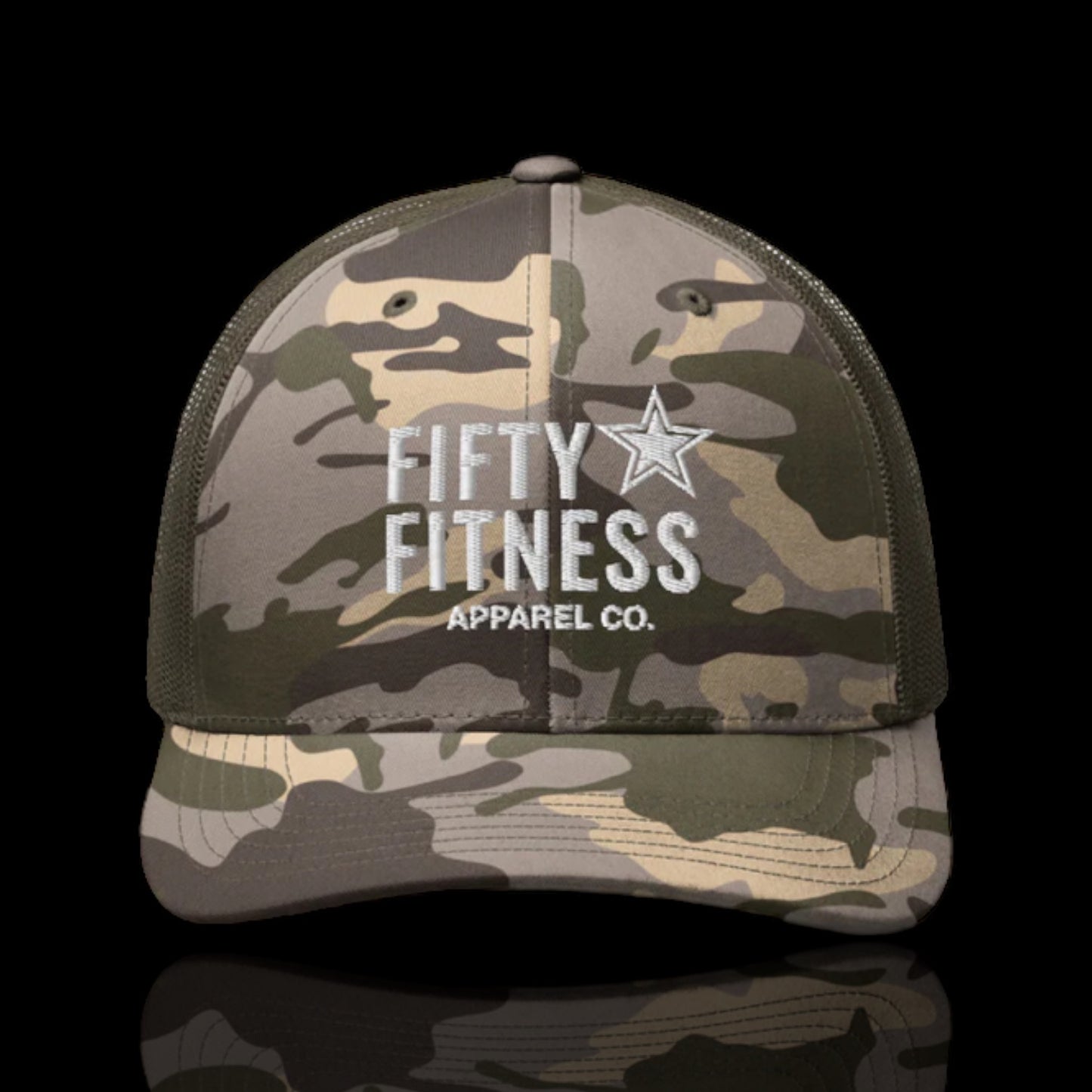 Camo Trucker Hat White Logo