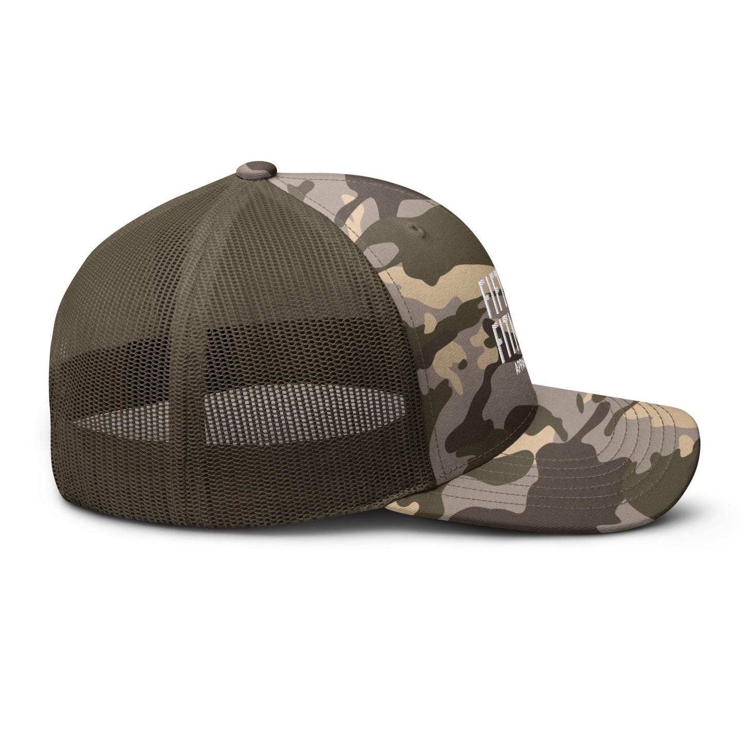 Camo Trucker Hat White Logo